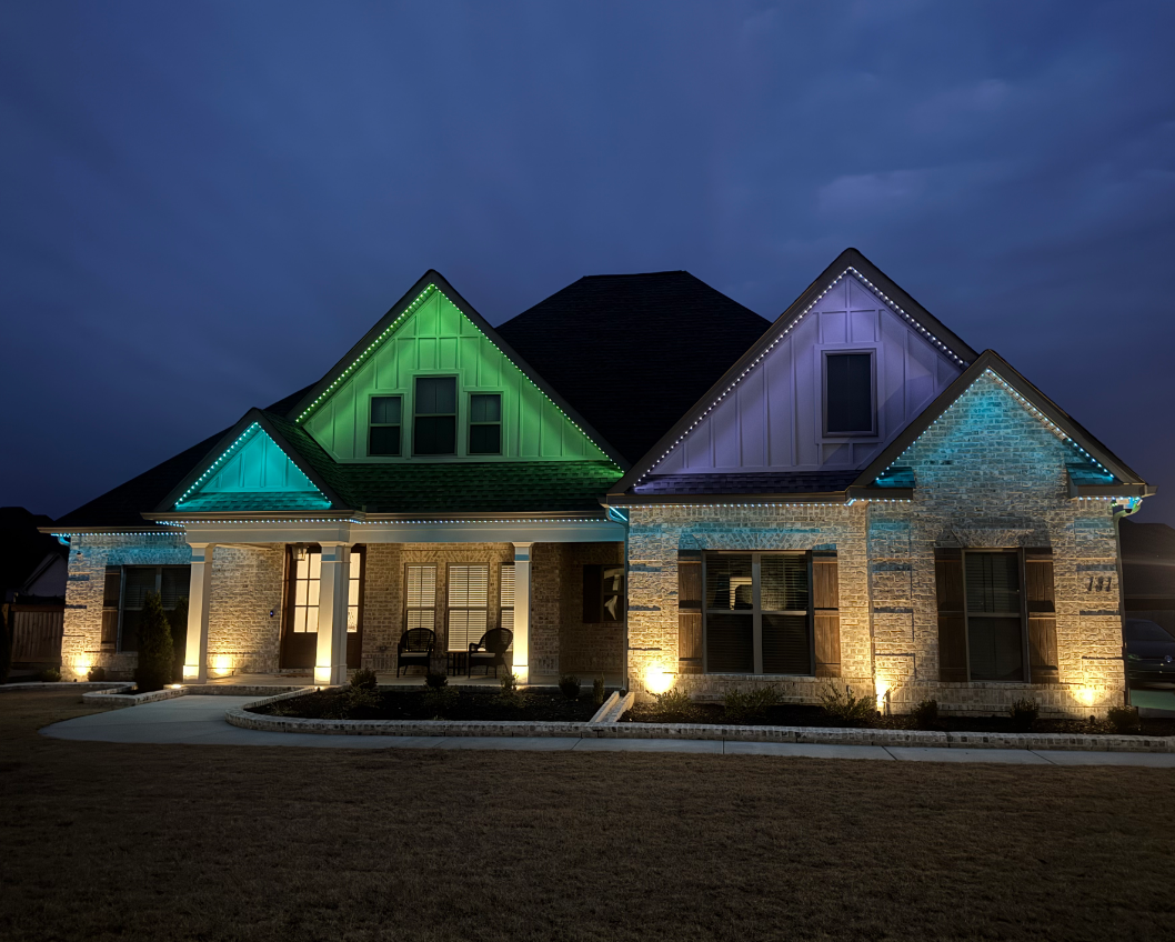 TECA color-changing roofline lighting installation