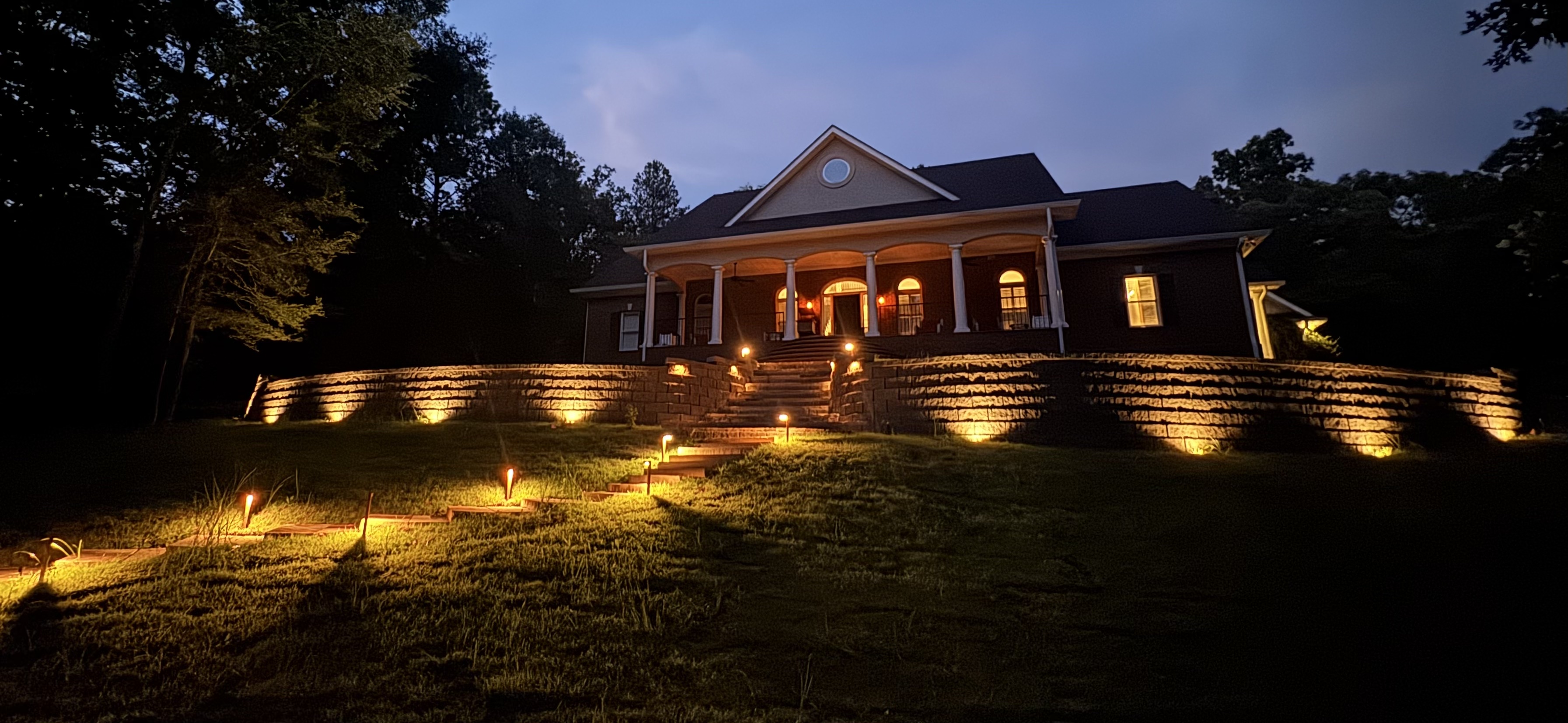 TECA landscape uplighting installation